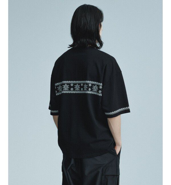 ADAM ET ROPE'「クロスステッチ ボックスシルエット Tシャツ」|Tシャツ・カットソー|