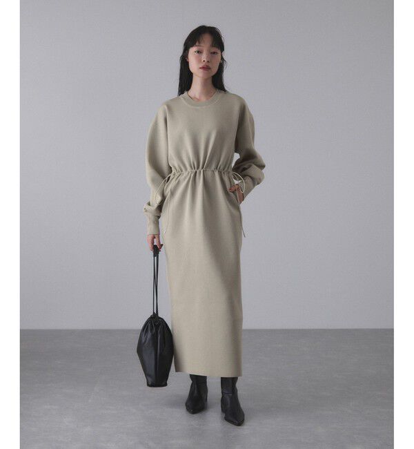 ADAM ET ROPE'「【定番人気】フォルムニットワンピース」|ワンピース|ライトグレー(08)