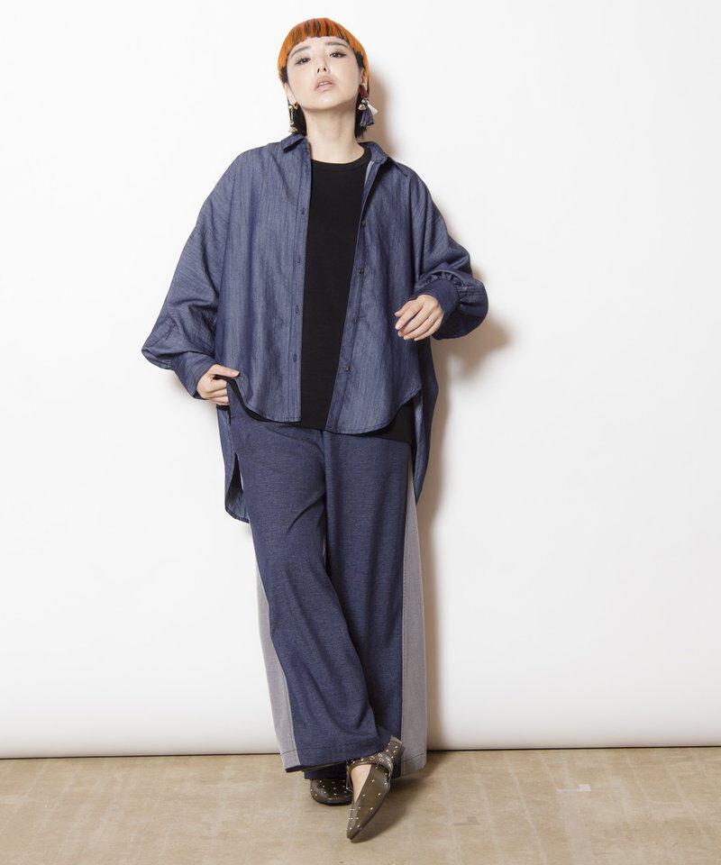  「バイカラーワイドパンツ」|その他|