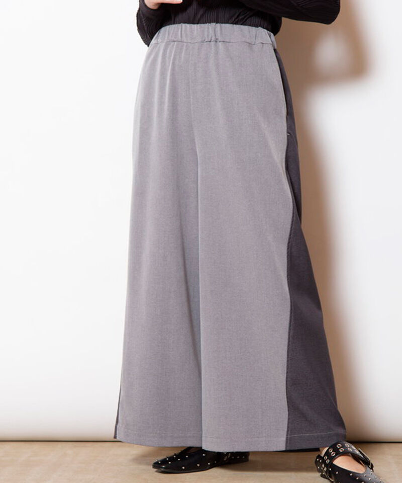 「バイカラーワイドパンツ」|その他|GRAY