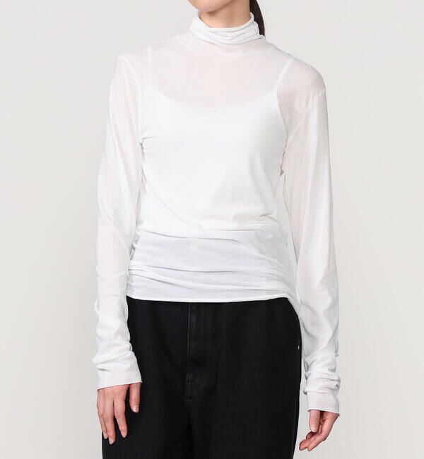 UNFIL「UNFIL | コットンシアージャージー ハイネック長袖Tシャツ WOMEN」|Tシャツ・カットソー|