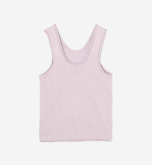 UNFIL「UNFIL | ブラッシュシルクコットン スリーブレストップ WOMEN」|Tシャツ・カットソー|