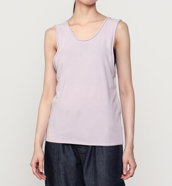 UNFIL「UNFIL | ブラッシュシルクコットン スリーブレストップ WOMEN」|Tシャツ・カットソー|