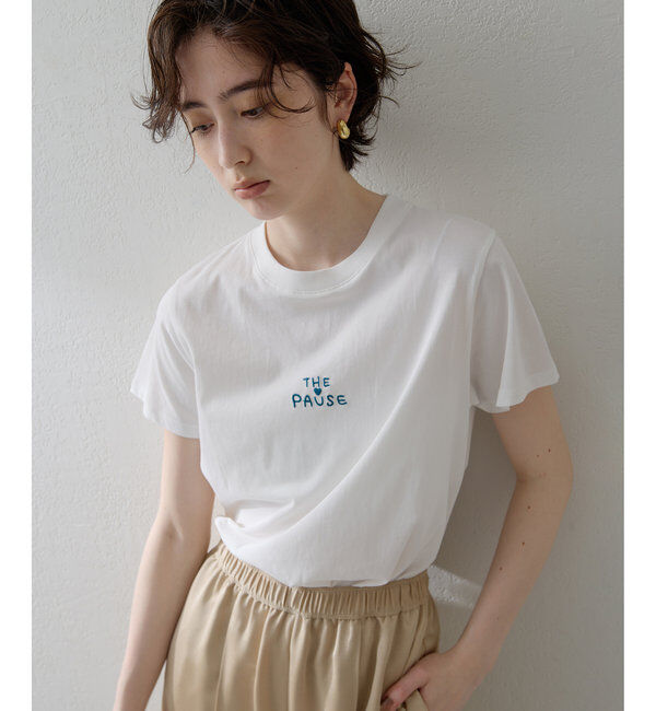 THE PAUSE「【THE PAUSE】THE PAUSE刺繍Tシャツ」|Tシャツ・カットソー|
