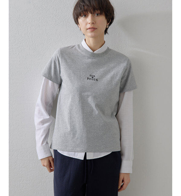 THE PAUSE「【THE PAUSE】THE PAUSE刺繍Tシャツ」|Tシャツ・カットソー|