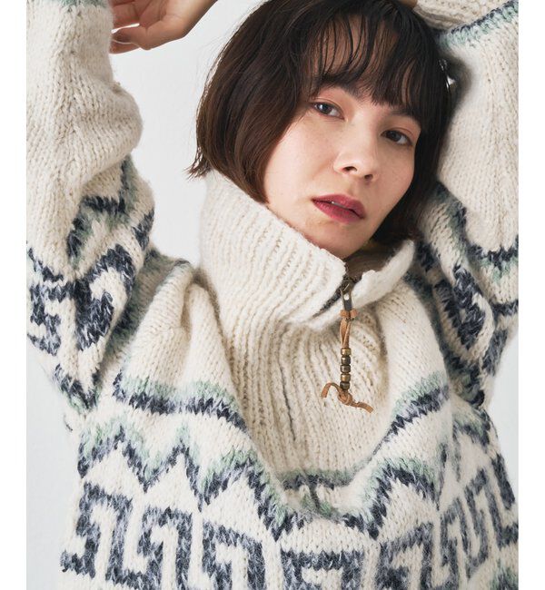  「【BSBEE】カウチンZIP ニット」|ニット・セーター|