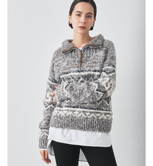  「【BSBEE】カウチンZIP ニット」|ニット・セーター|