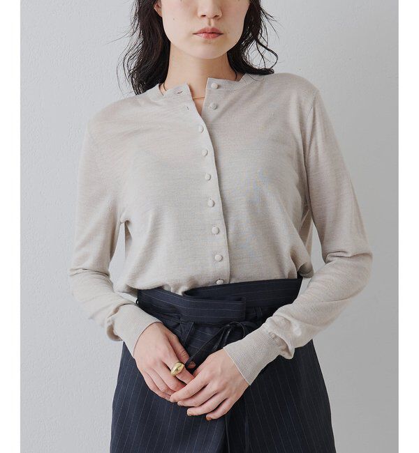  「16Gテンジクカーディガン」|ニット・セーター|ライトベージュ