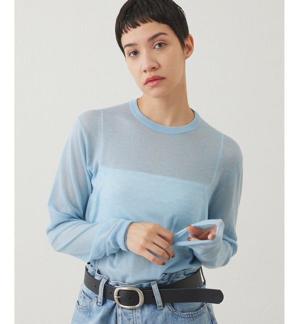 THE PAUSE「【THE PAUSE】ハイゲージプルオーバー」|ニット・セーター|ブルー