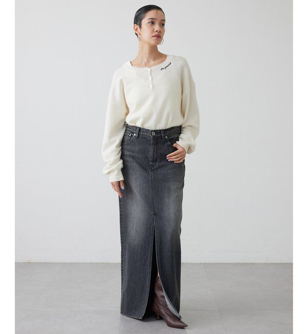 THE PAUSE「【THE PAUSE】ヘンリーネック刺繍プルオーバー」|ニット・セーター|