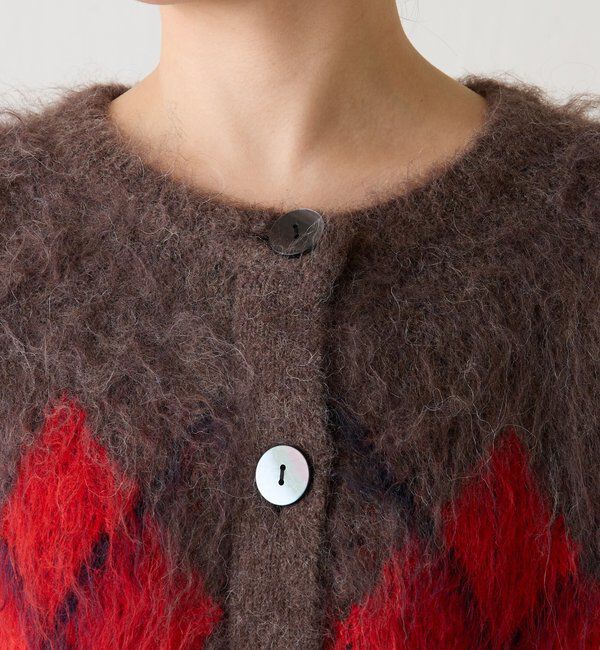  「	アーガイルシャギーカーディガン」|ニット・セーター|