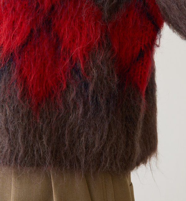  「	アーガイルシャギーカーディガン」|ニット・セーター|