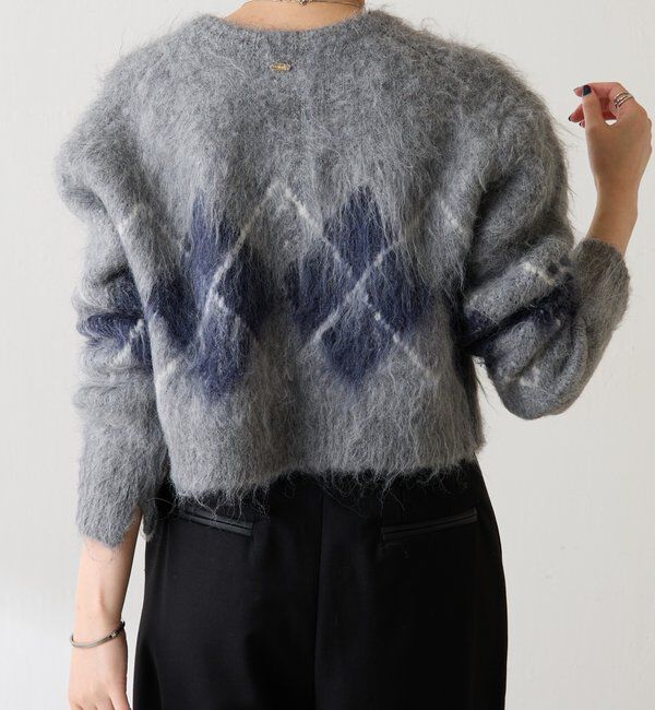  「	アーガイルシャギーカーディガン」|ニット・セーター|