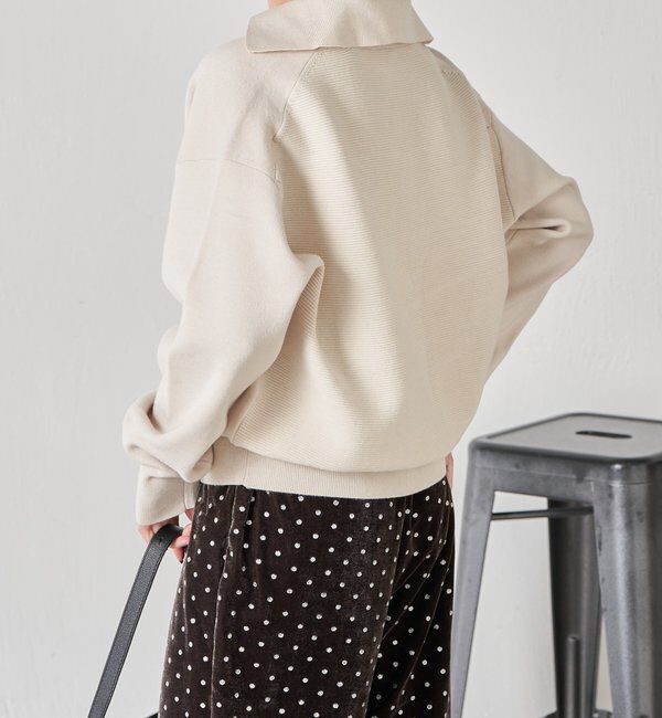  「【襟は取り外し可能】オープンカラーニットカーディガン」|ニット・セーター|