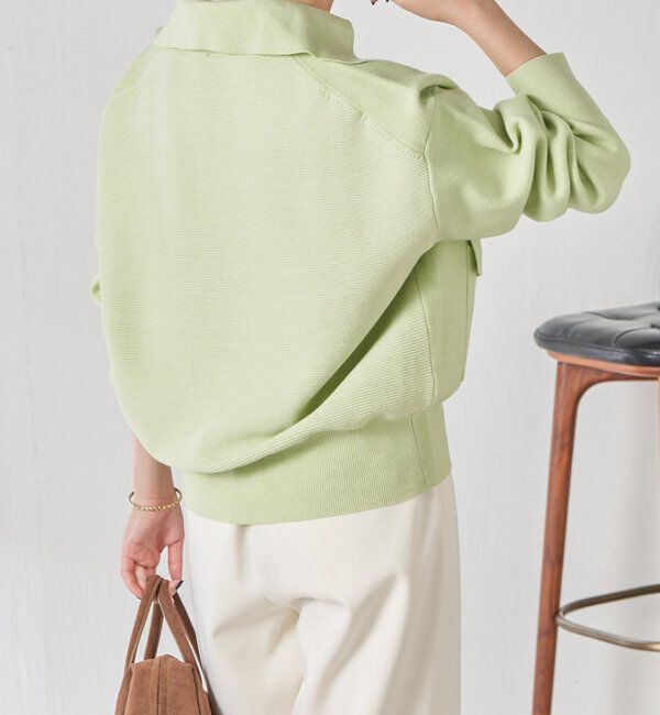  「【襟は取り外し可能】オープンカラーニットカーディガン」|ニット・セーター|