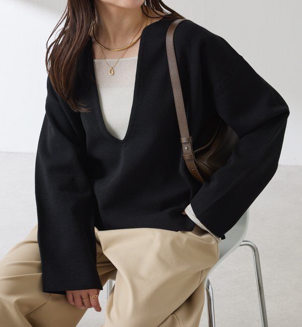  「Vネックバスクニット」|ニット・セーター|