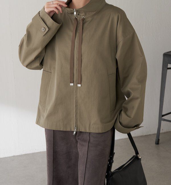  「スタンドカラーブルゾン」|ベスト・ジレ|カーキ