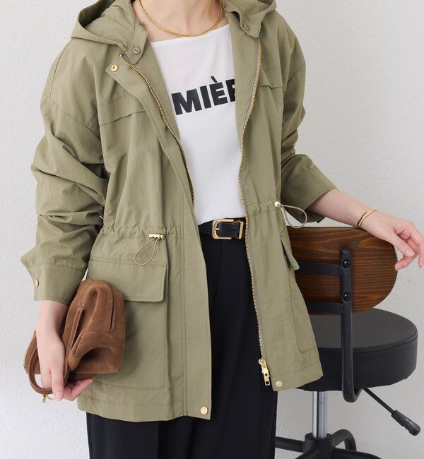  「【軽量/洗える】２WAYタフタジャケット」|ベスト・ジレ|カーキ