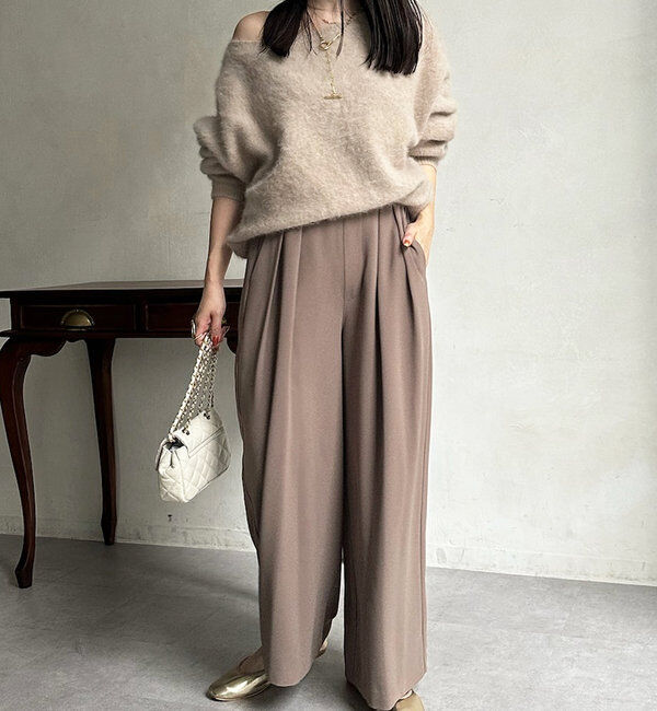  「【累計販売数3万枚突破/22色４サイズ展開！】タックワイドパンツ」|チノ|