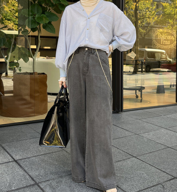  「【新色追加】GOLDボタンVVシャツ」|シャツ・ブラウス|