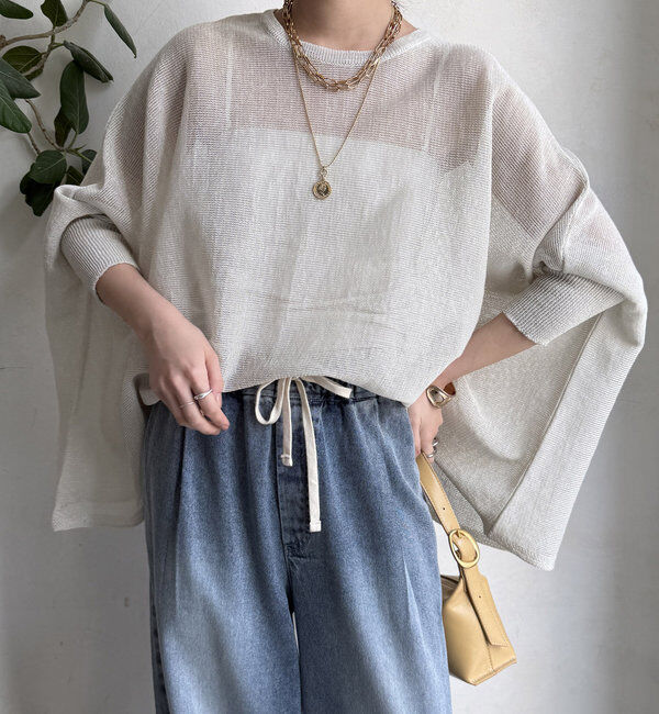  「ストローヤーンポンチョニット」|ニット・セーター|