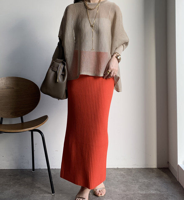  「ストローヤーンポンチョニット」|ニット・セーター|