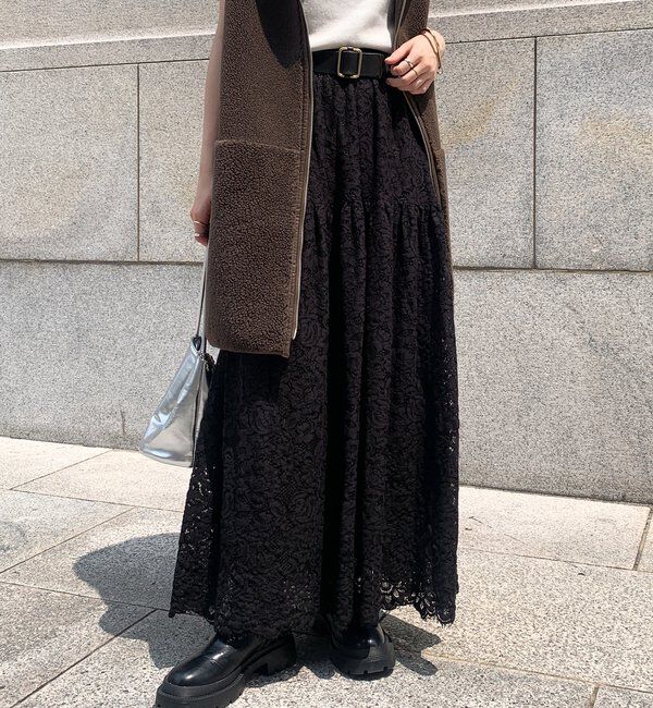  「スカラレースフレアスカート」|スカート|