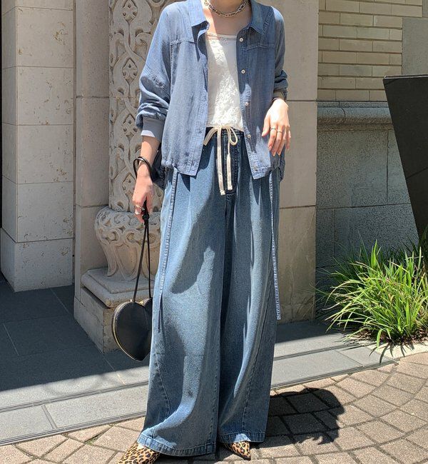  「袖リブシアーデニムドロストシャツ」|シャツ・ブラウス|