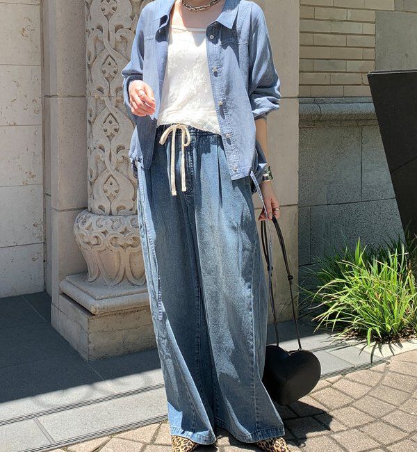  「袖リブシアーデニムドロストシャツ」|シャツ・ブラウス|