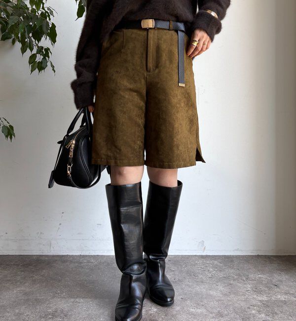  「【セットアップ対応】フェイクスエードショートパンツ」|チノ|