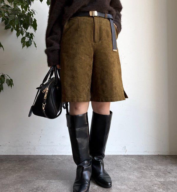  「【セットアップ対応】フェイクスエードショートパンツ」|チノ|