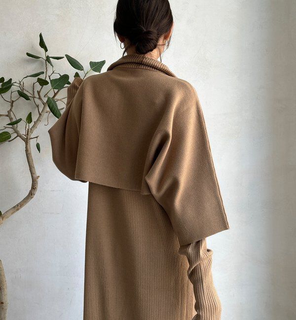  「【WEB限定】フロントファースナープルオーバー＋リブニットワンピースセット」|スーツ|