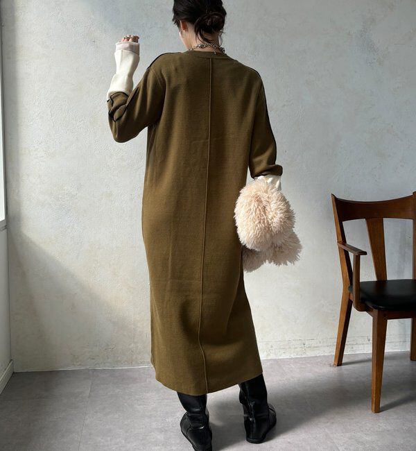  「【WEB限定】ラインデザインミラノリブワンピース」|ワンピース|