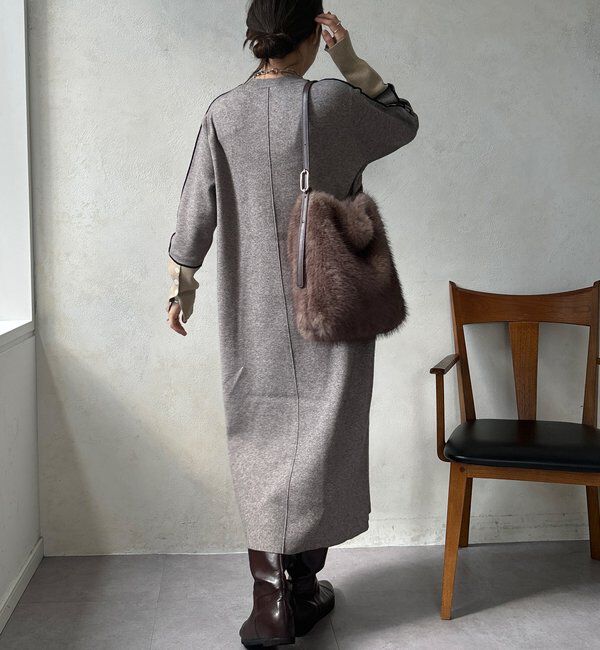  「【WEB限定】ラインデザインミラノリブワンピース」|ワンピース|