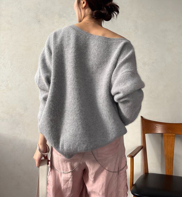  「ファーウールボートネックプルオーバー」|ニット・セーター|