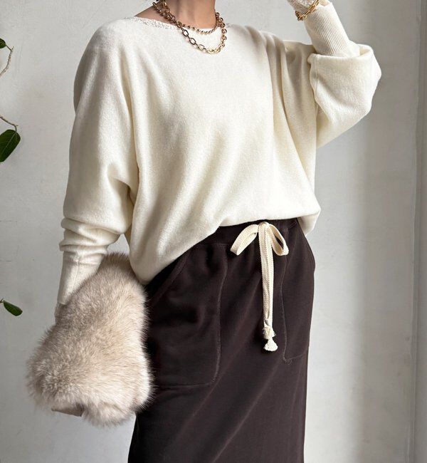  「メリノウール100%ボートネック」|ニット・セーター|