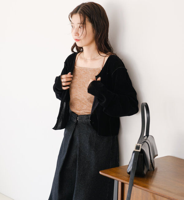  「チュールベロア2WAYカーディガン」|Tシャツ・カットソー|