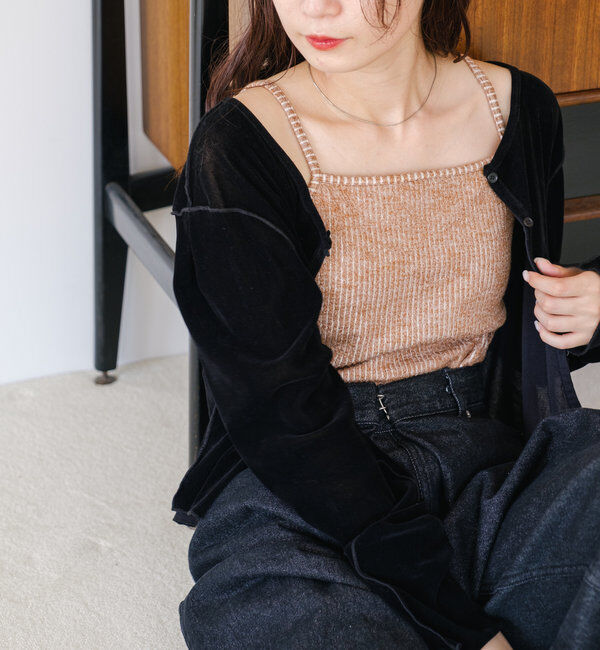  「チュールベロア2WAYカーディガン」|Tシャツ・カットソー|