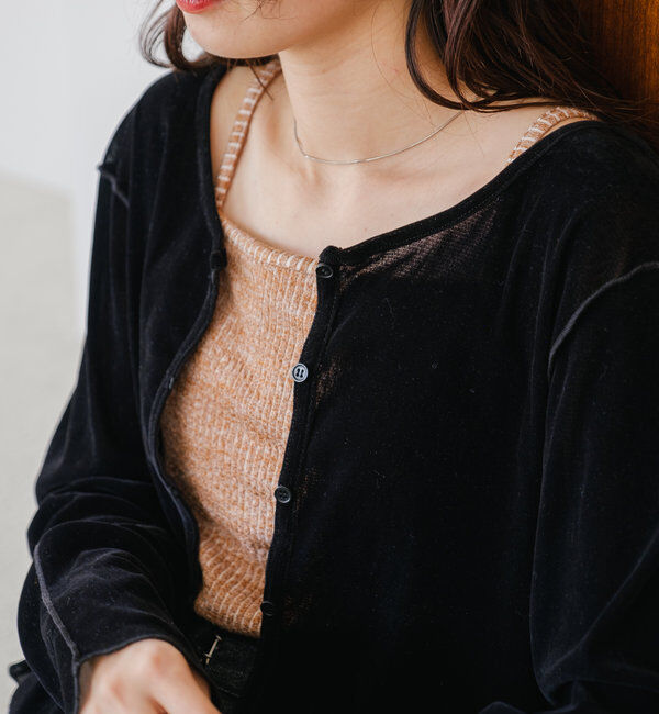  「チュールベロア2WAYカーディガン」|Tシャツ・カットソー|