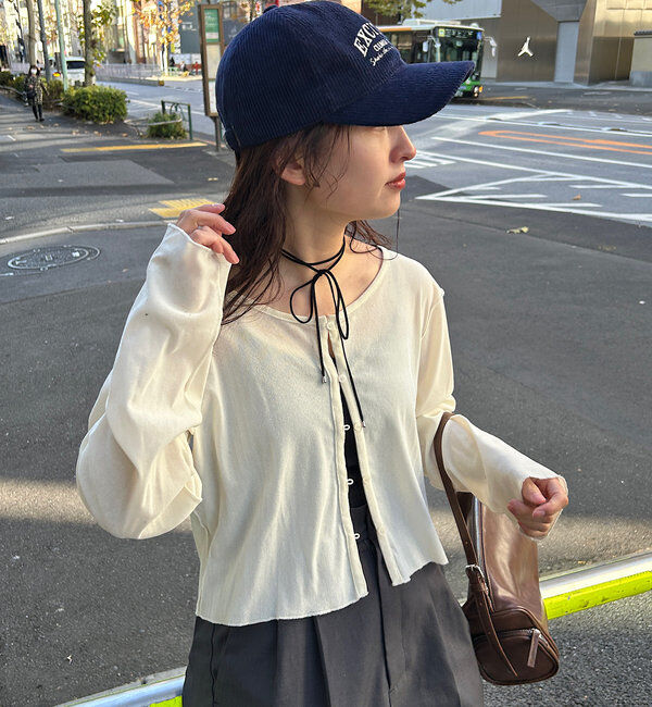  「チュールベロア2WAYカーディガン」|Tシャツ・カットソー|