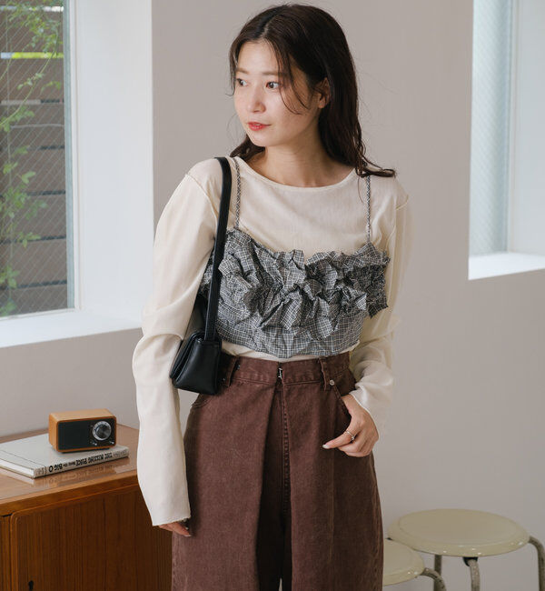  「チュールベロア2WAYカーディガン」|Tシャツ・カットソー|