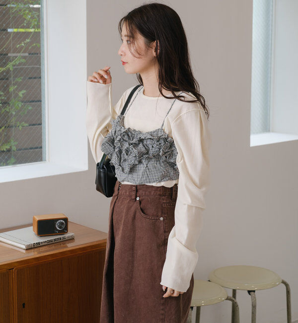  「チュールベロア2WAYカーディガン」|Tシャツ・カットソー|