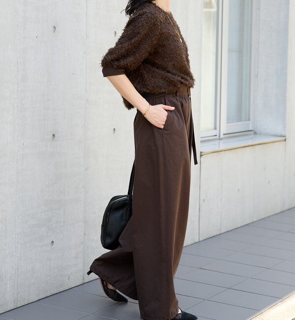  「【こなれ感抜群】ベルテッドワイドパンツ」|チノ|