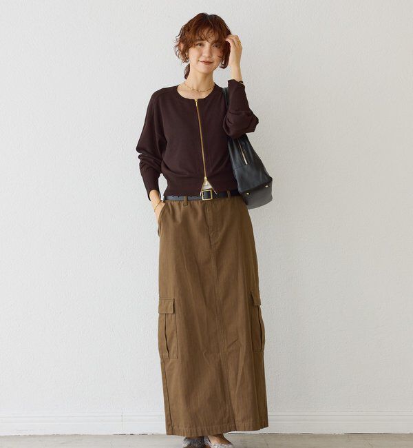  「【大人のこなれ感】ZIPニットカーディガン」|カーディガン|