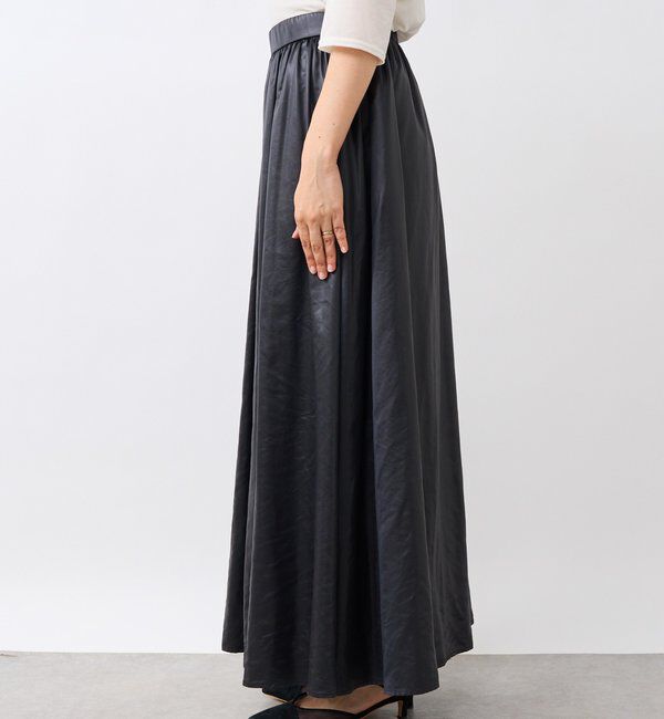  「【上品な光沢感】グロッシーギャザースカート」|スカート|