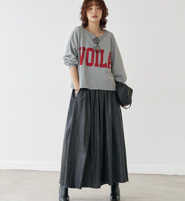  「【上品な光沢感】グロッシーギャザースカート」|スカート|