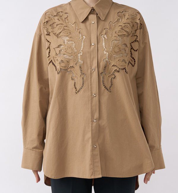  「【大人のこなれ感】カットワークオーバーシャツ」|シャツ・ブラウス|