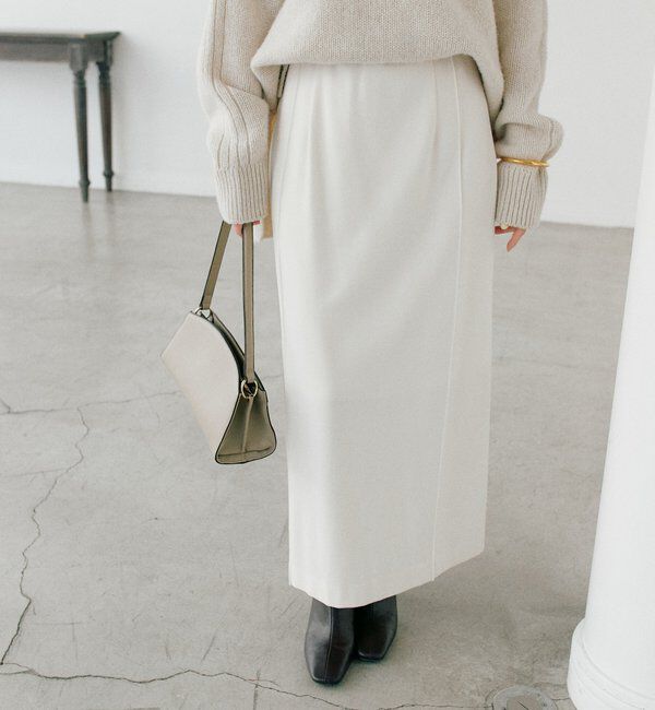  「【暖かく着れる】両面起毛ピンタックナロースカート」|スカート|
