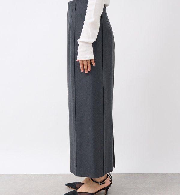  「【暖かく着れる】両面起毛ピンタックナロースカート」|スカート|