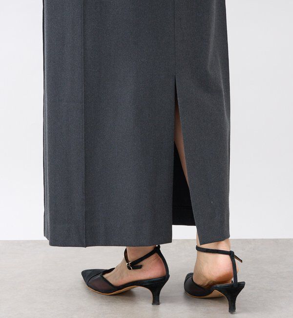  「【暖かく着れる】両面起毛ピンタックナロースカート」|スカート|